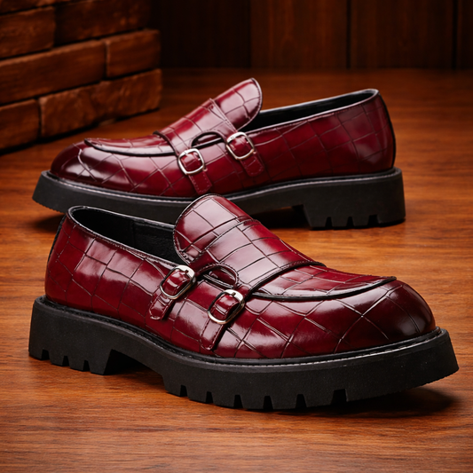 Buckle Leather Loafers
