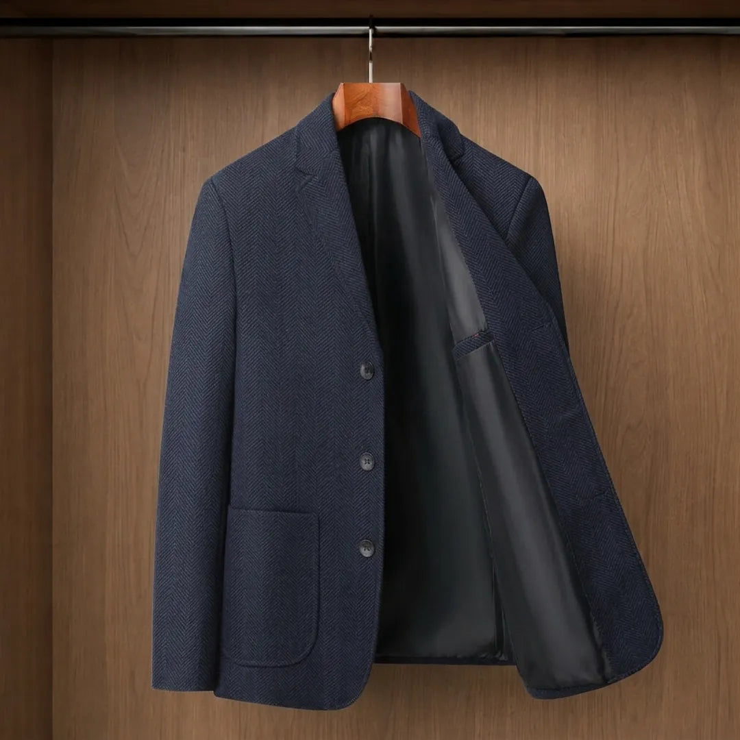 Classic Herringbone Blazer