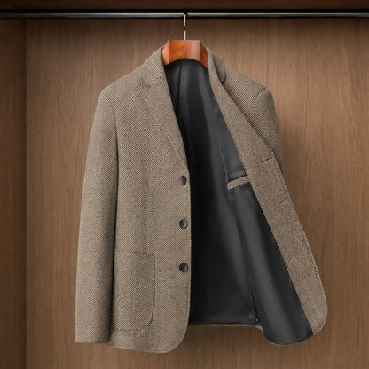 Classic Herringbone Blazer