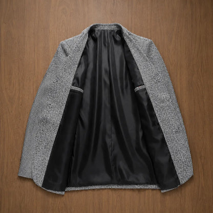 Classic Herringbone Blazer