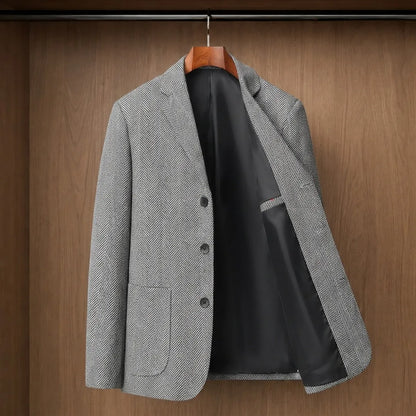 Classic Herringbone Blazer