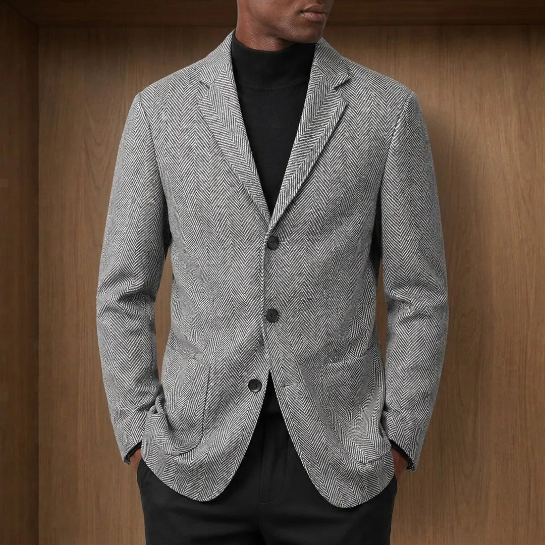 Classic Herringbone Blazer