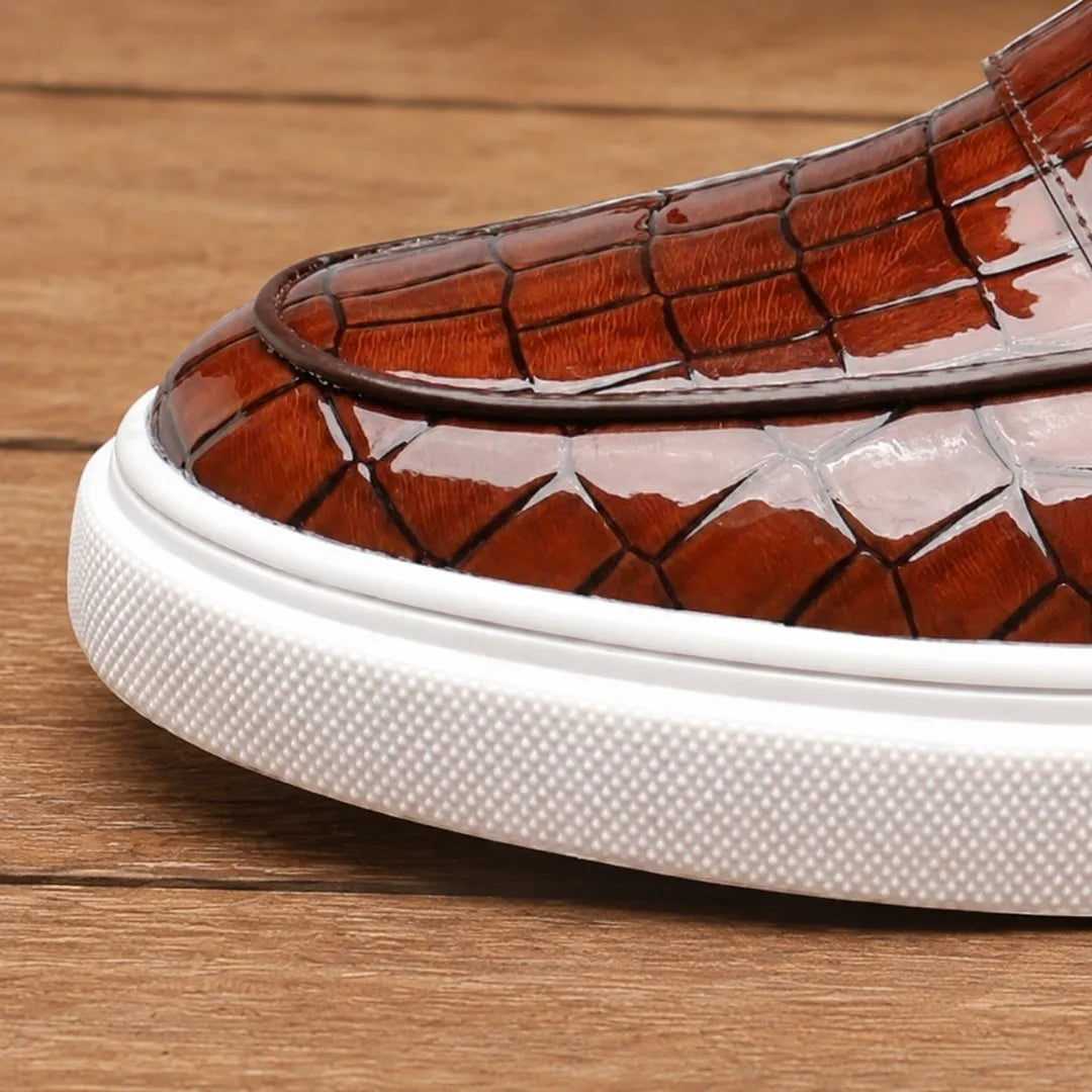 Glossy Double Buckle Loafers