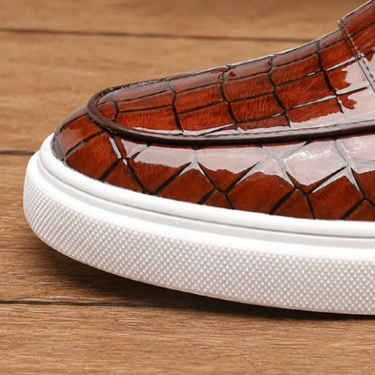 Glossy Double Buckle Loafers