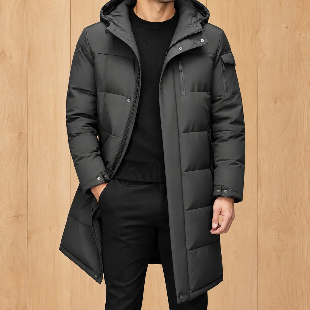 Long Hooded Puffer Coat